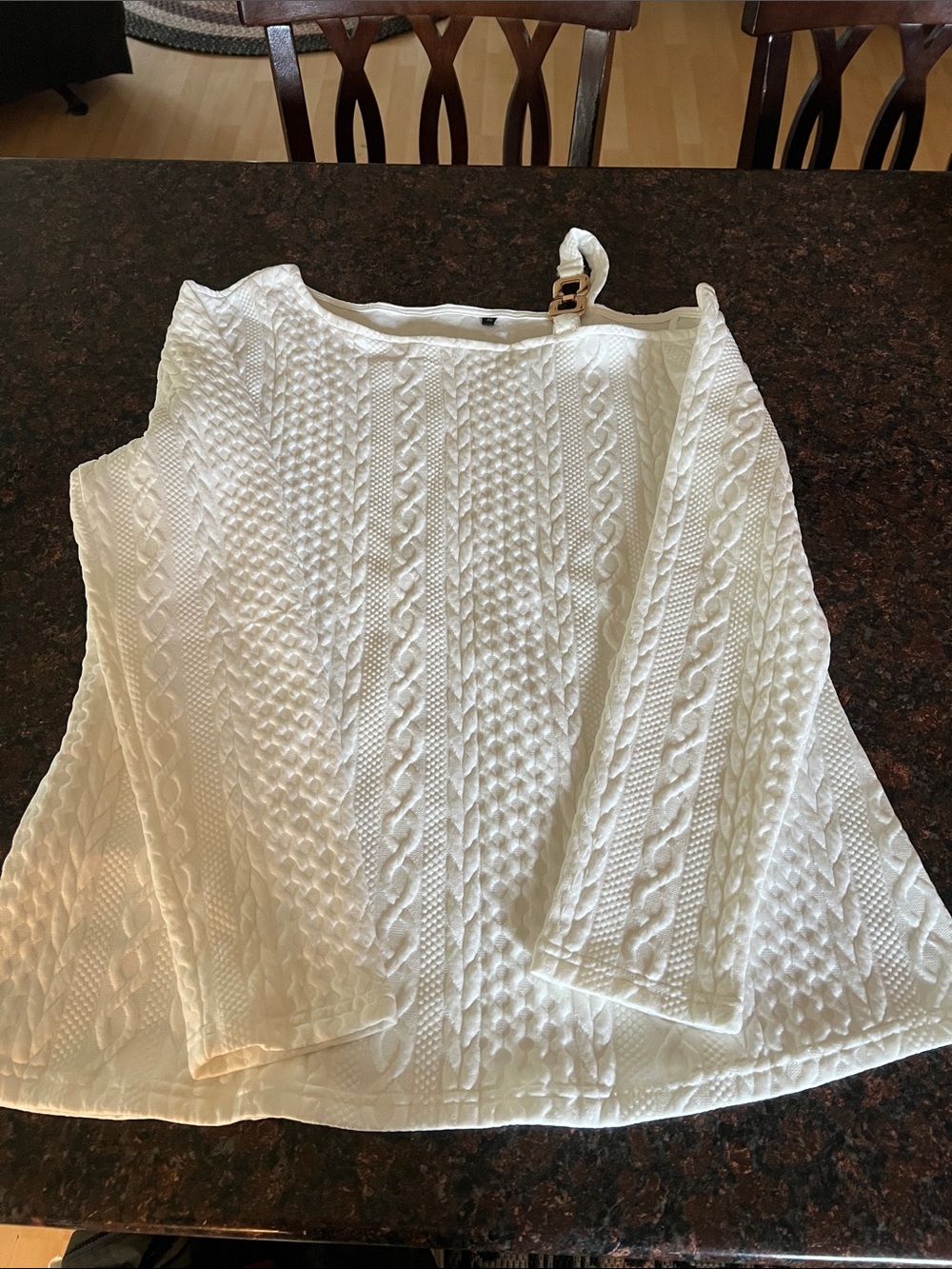 White Cable Knit Sweater Top